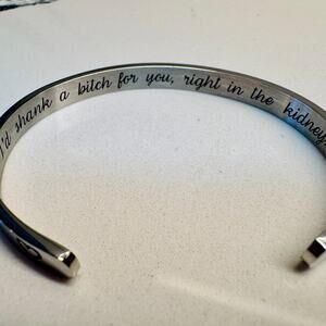 Funny Engraved Stainless Steel Best Friend Cuff Bracelet